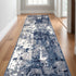 10' Blue Abstract Power Loom Runner Rug