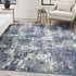 10' Blue Abstract Power Loom Runner Rug