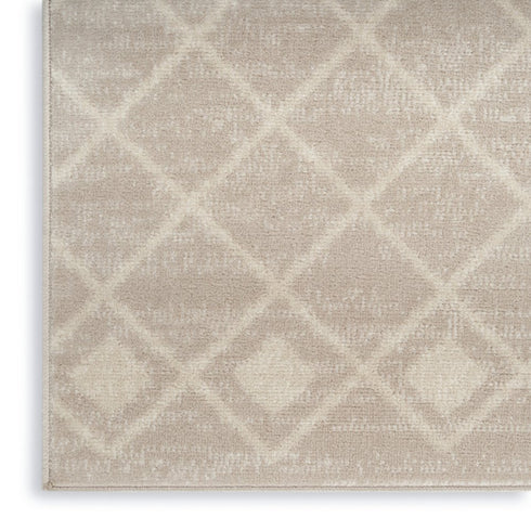 6' X 9' Beige Geometric Power Loom Area Rug