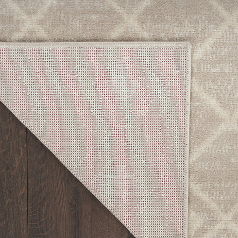 6' X 9' Beige Geometric Power Loom Area Rug