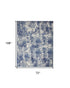 10' Blue Abstract Power Loom Runner Rug