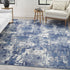 10' Blue Abstract Power Loom Runner Rug