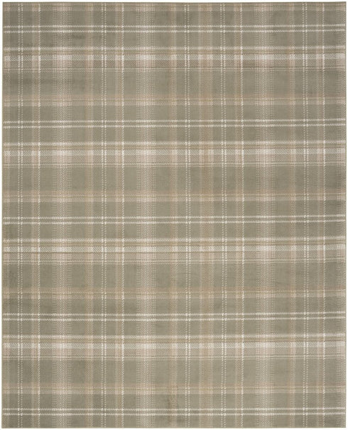 7' X 10' Green Plaid Area Rug