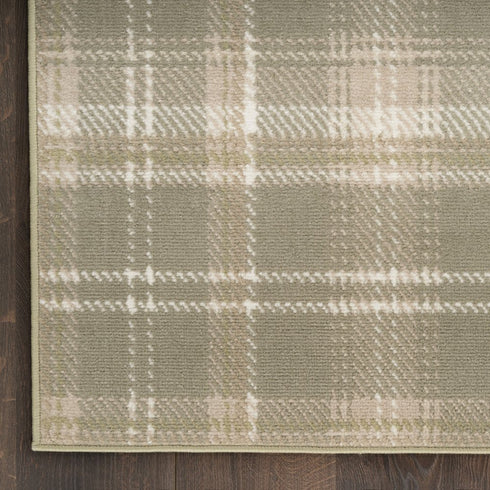 7' X 10' Green Plaid Area Rug