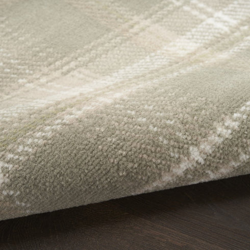 7' X 10' Green Plaid Area Rug
