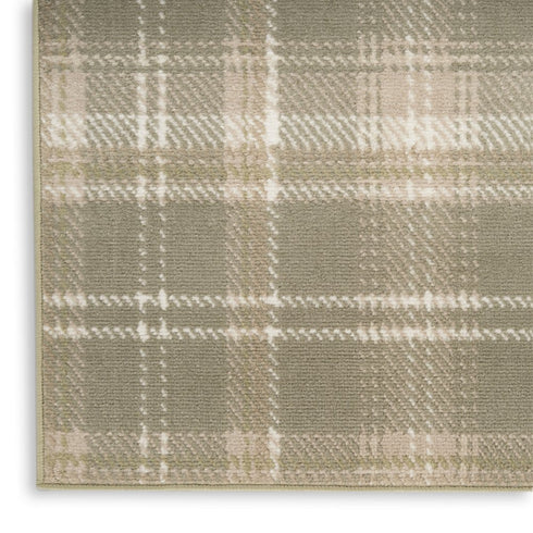 7' X 10' Green Plaid Area Rug