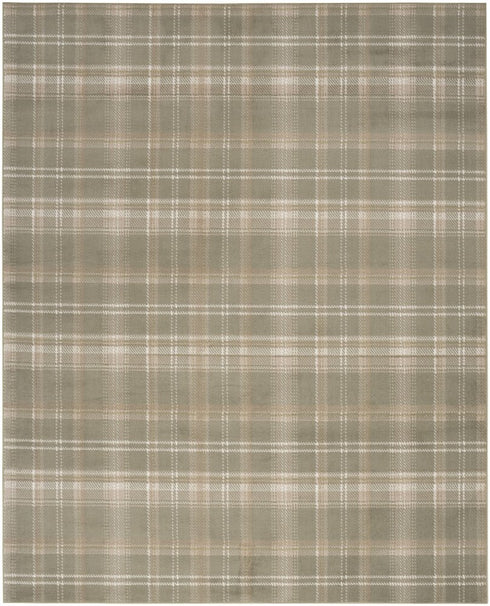 7' X 10' Green Plaid Area Rug
