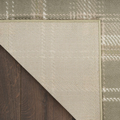 7' X 10' Green Plaid Area Rug
