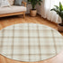 9' X 12' Ivory Plaid Power Loom Area Rug