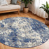 10' Blue Abstract Power Loom Runner Rug