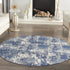 10' Blue Abstract Power Loom Runner Rug
