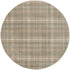 8' Olive Green and Ivory Plaid Round Rug