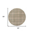 8' Olive Green and Ivory Plaid Round Rug