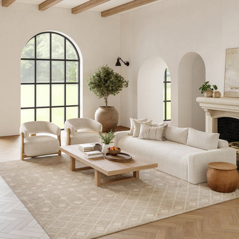 9' X 12' Beige Geometric Area Rug
