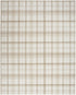 9' X 12' Ivory Plaid Power Loom Area Rug