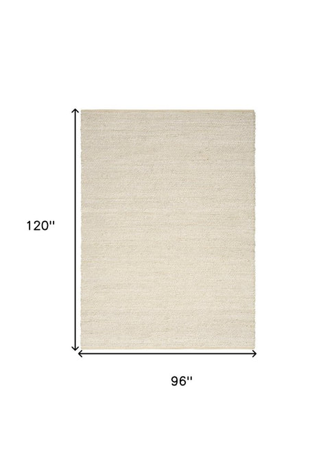 8' X 10' Ivory Jute Hand Woven Area Rug