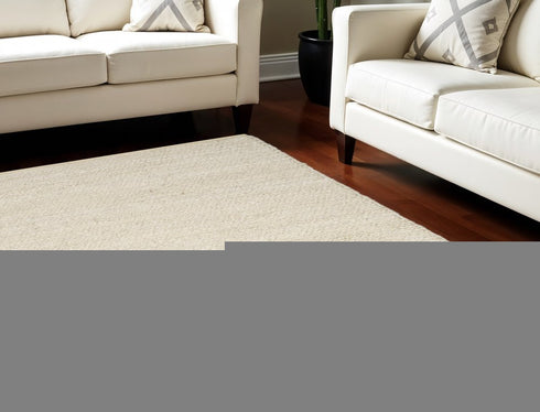 8' X 10' Ivory Jute Hand Woven Area Rug