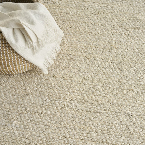 8' X 10' Ivory Jute Hand Woven Area Rug