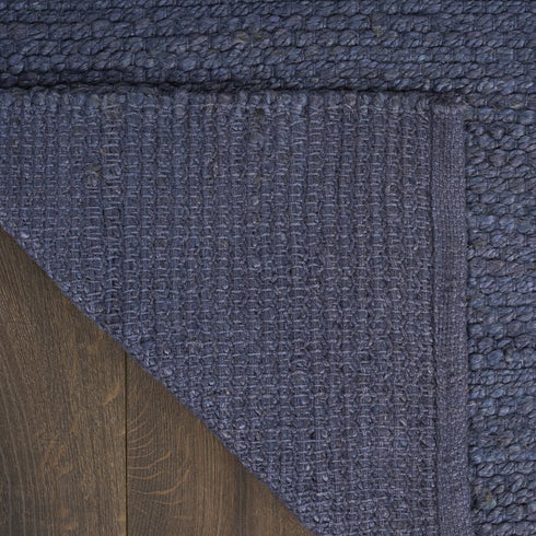 8' X 10' Navy Blue Jute Flatweave Handmade Area Rug