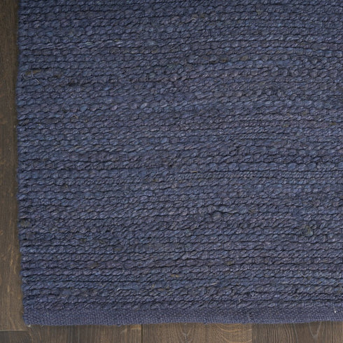 8' X 10' Navy Blue Jute Flatweave Handmade Area Rug