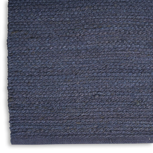 8' X 10' Navy Blue Jute Flatweave Handmade Area Rug