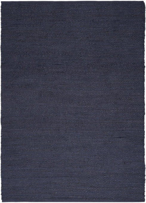 8' X 10' Navy Blue Jute Flatweave Handmade Area Rug