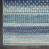 6' Navy Blue And Ivory Geometric Runner Rug