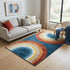 8' X 11' Navy Red and Orange Juvenile Rainbows Youthful Area Rug
