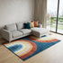 8' X 11' Navy Red and Orange Juvenile Rainbows Youthful Area Rug