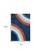 8' X 11' Navy Red and Orange Juvenile Rainbows Youthful Area Rug