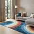 8' X 11' Navy Red and Orange Juvenile Rainbows Youthful Area Rug