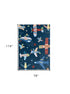 8' X 11' Navy Red and Orange Juvenile Airplanes Youthful Area Rug