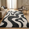 5' X 8' Black and White Zebra Print Area Rug