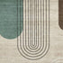 5' X 8' Beige Brown and Green Abstract Area Rug