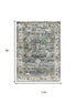 7' X 10' Blue Ivory and Brown Oriental Area Rug