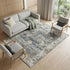 7' X 10' Blue Ivory and Brown Oriental Area Rug