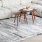 7' X 10' Gray Blue and Ivory Abstract Area Rug