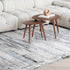 7' X 10' Gray Blue and Ivory Abstract Area Rug