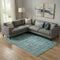 8' X 10' Blue Striped Hand Woven Area Rug
