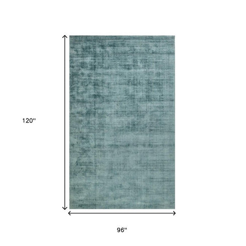 8' X 10' Blue Striped Hand Woven Area Rug
