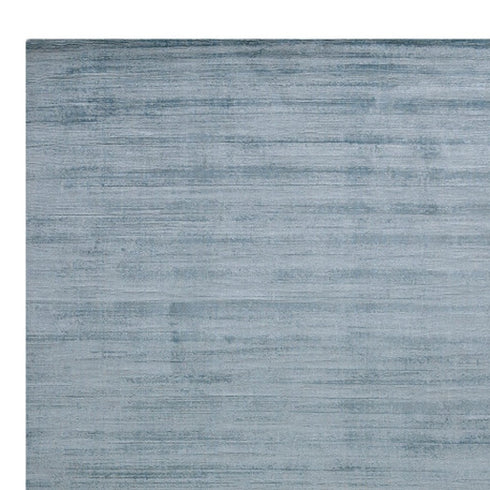 5' X 8' Light Blue And Dark Blue Striped Hand Woven Area Rug