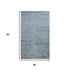 5' X 8' Light Blue And Dark Blue Striped Hand Woven Area Rug