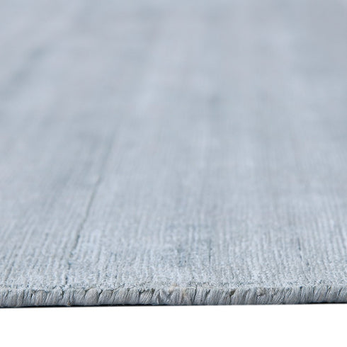5' X 8' Light Blue And Dark Blue Striped Hand Woven Area Rug