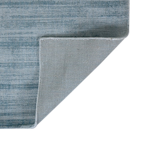 5' X 8' Light Blue And Dark Blue Striped Hand Woven Area Rug