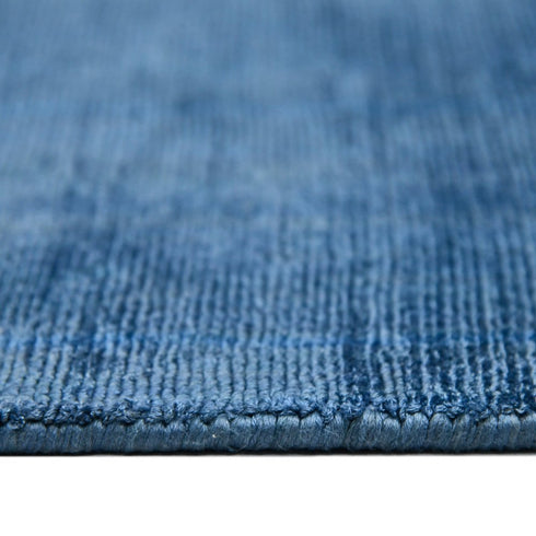 8' X 10' Blue Striped Hand Woven Area Rug