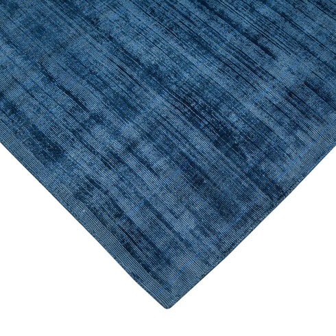 8' X 10' Blue Striped Hand Woven Area Rug