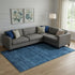 8' X 10' Blue Striped Hand Woven Area Rug