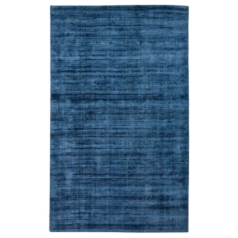 8' X 10' Blue Striped Hand Woven Area Rug