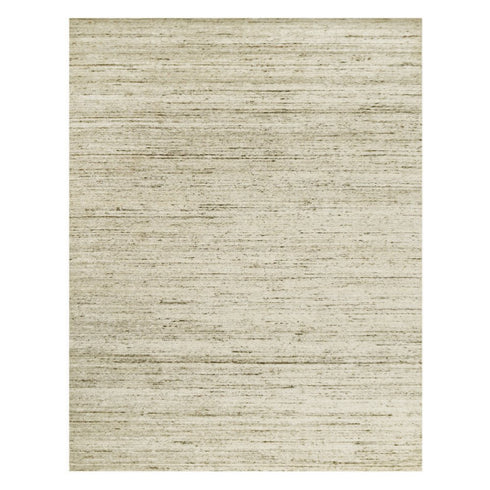 5' X 8' Ivory And Brown Wool Striped Hand Woven Area Rug