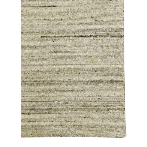 5' X 8' Ivory And Brown Wool Striped Hand Woven Area Rug